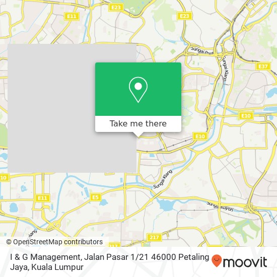 I & G Management, Jalan Pasar 1 / 21 46000 Petaling Jaya map