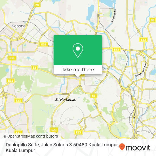 Peta Dunlopillo Suite, Jalan Solaris 3 50480 Kuala Lumpur