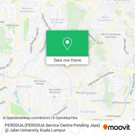 PERODUA (PERODUA Service Centre-Petaling Jaya) @ Jalan University map