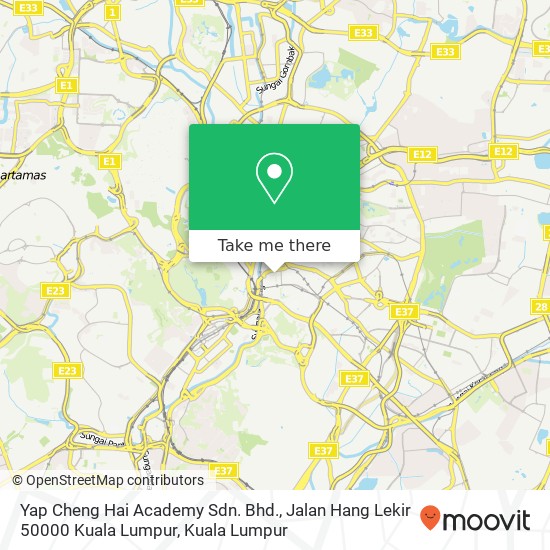 Peta Yap Cheng Hai Academy Sdn. Bhd., Jalan Hang Lekir 50000 Kuala Lumpur