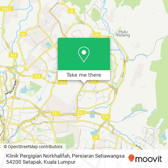 Klinik Pergigian Norkhalifah, Persiaran Setiawangsa 54200 Setapak map