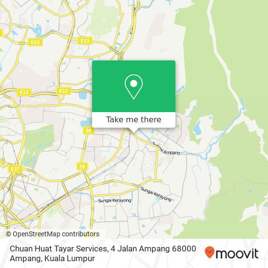 Peta Chuan Huat Tayar Services, 4 Jalan Ampang 68000 Ampang