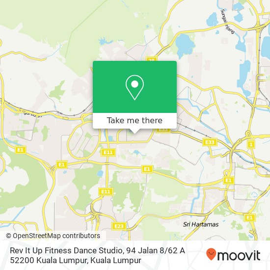 Peta Rev It Up Fitness Dance Studio, 94 Jalan 8 / 62 A 52200 Kuala Lumpur