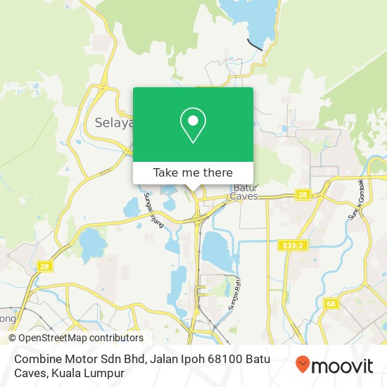 Peta Combine Motor Sdn Bhd, Jalan Ipoh 68100 Batu Caves