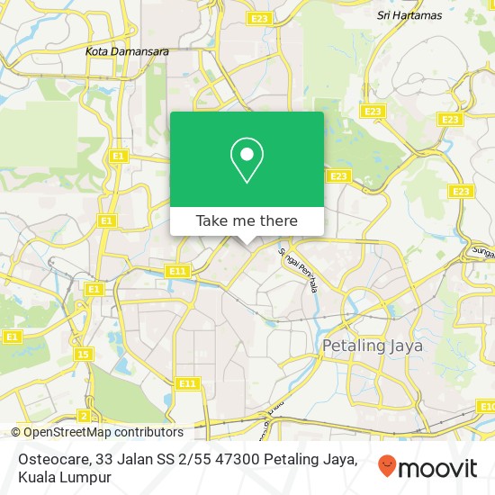 Peta Osteocare, 33 Jalan SS 2 / 55 47300 Petaling Jaya