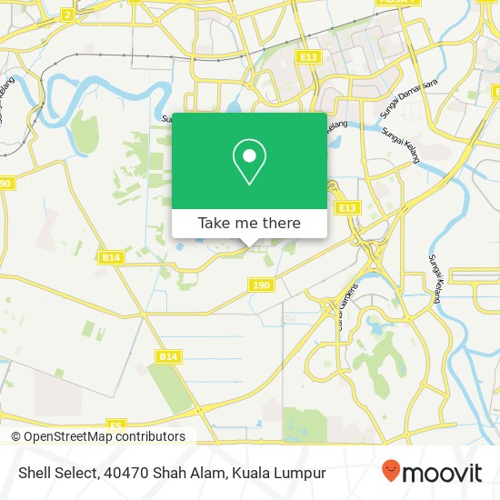 Peta Shell Select, 40470 Shah Alam