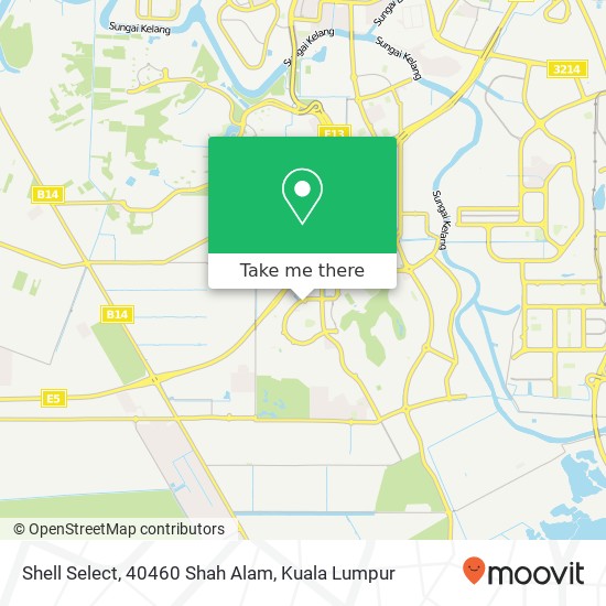 Peta Shell Select, 40460 Shah Alam