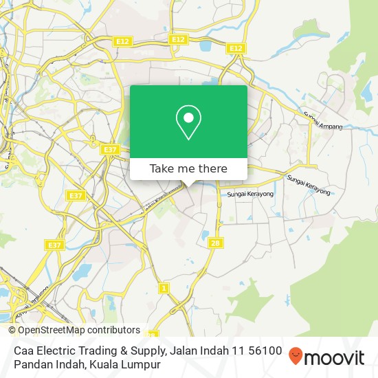 Peta Caa Electric Trading & Supply, Jalan Indah 11 56100 Pandan Indah