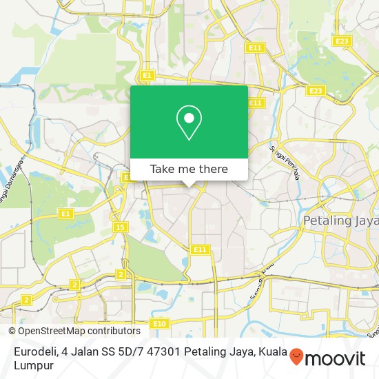Peta Eurodeli, 4 Jalan SS 5D / 7 47301 Petaling Jaya