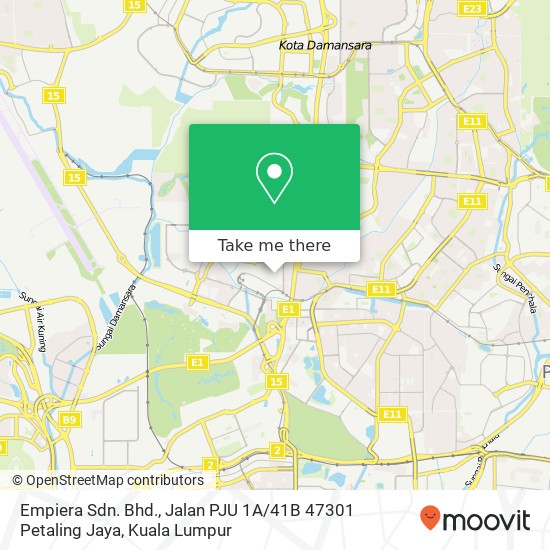 Empiera Sdn. Bhd., Jalan PJU 1A / 41B 47301 Petaling Jaya map