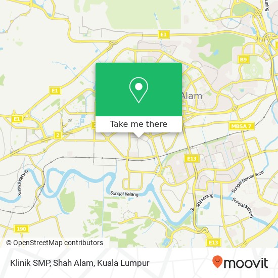 Klinik SMP, Shah Alam map