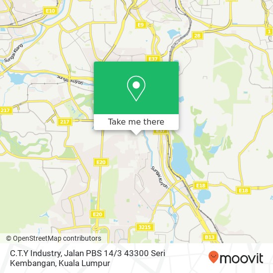 C.T.Y Industry, Jalan PBS 14 / 3 43300 Seri Kembangan map