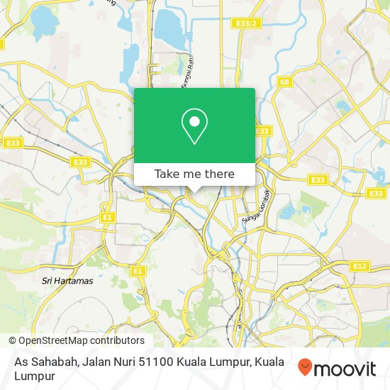 Peta As Sahabah, Jalan Nuri 51100 Kuala Lumpur