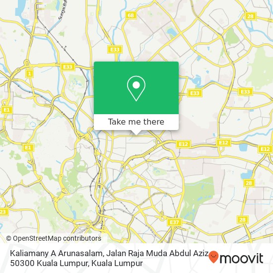 Kaliamany A Arunasalam, Jalan Raja Muda Abdul Aziz 50300 Kuala Lumpur map