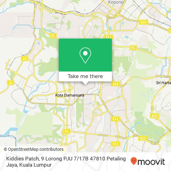 Kiddies Patch, 9 Lorong PJU 7 / 17B 47810 Petaling Jaya map