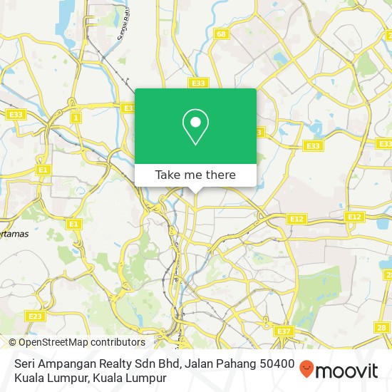 Peta Seri Ampangan Realty Sdn Bhd, Jalan Pahang 50400 Kuala Lumpur