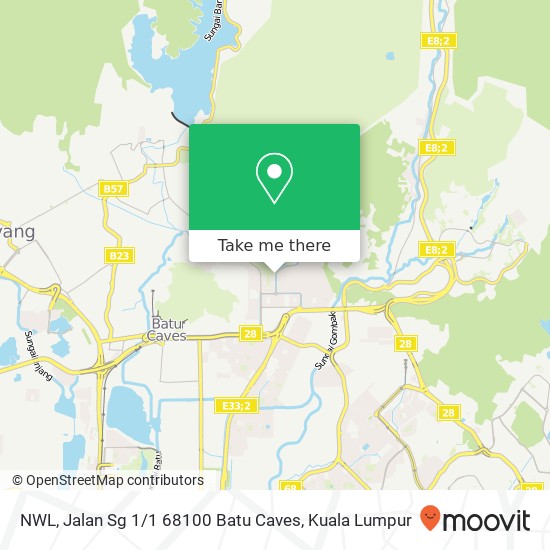 Peta NWL, Jalan Sg 1 / 1 68100 Batu Caves