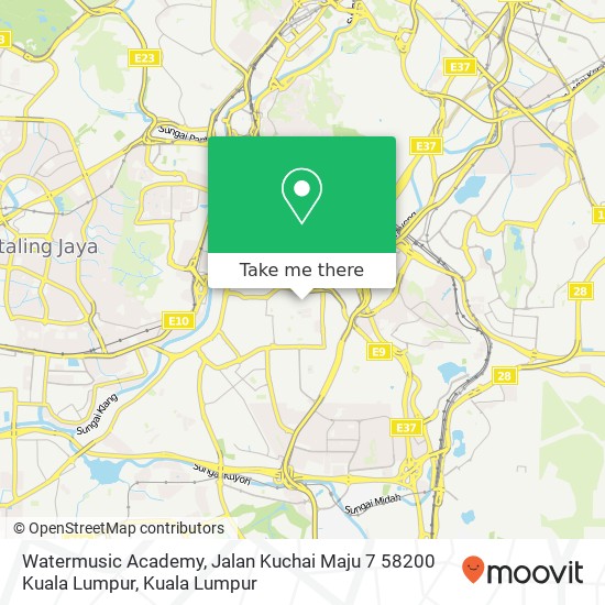 Peta Watermusic Academy, Jalan Kuchai Maju 7 58200 Kuala Lumpur