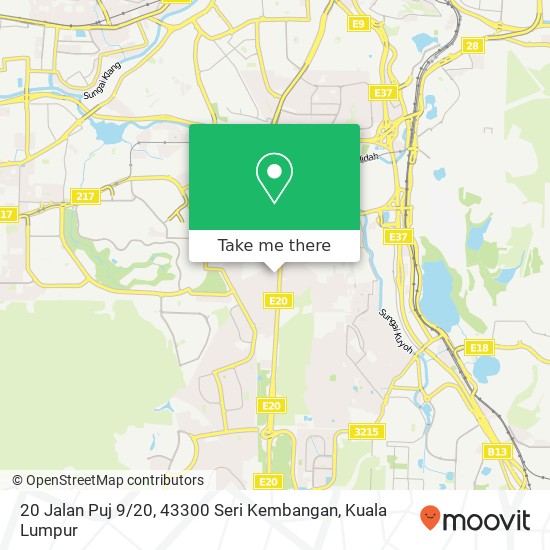 Peta 20 Jalan Puj 9 / 20, 43300 Seri Kembangan