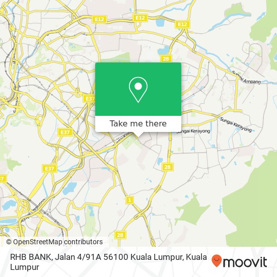 Peta RHB BANK, Jalan 4 / 91A 56100 Kuala Lumpur
