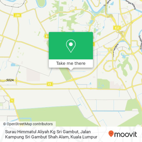 Peta Surau Himmatul Aliyah Kg Sri Gambut, Jalan Kampung Sri Gambut Shah Alam