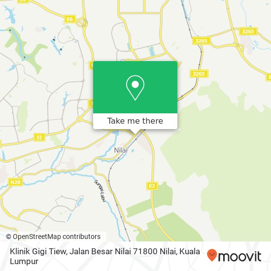 Peta Klinik Gigi Tiew, Jalan Besar Nilai 71800 Nilai