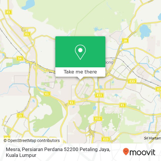 Mesra, Persiaran Perdana 52200 Petaling Jaya map