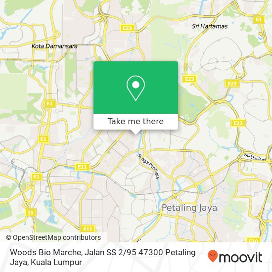 Peta Woods Bio Marche, Jalan SS 2 / 95 47300 Petaling Jaya