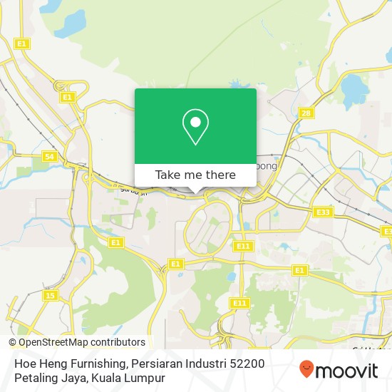 Peta Hoe Heng Furnishing, Persiaran Industri 52200 Petaling Jaya