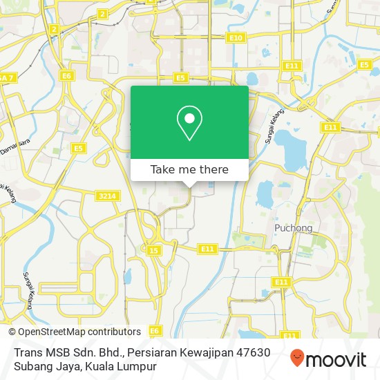 Trans MSB Sdn. Bhd., Persiaran Kewajipan 47630 Subang Jaya map