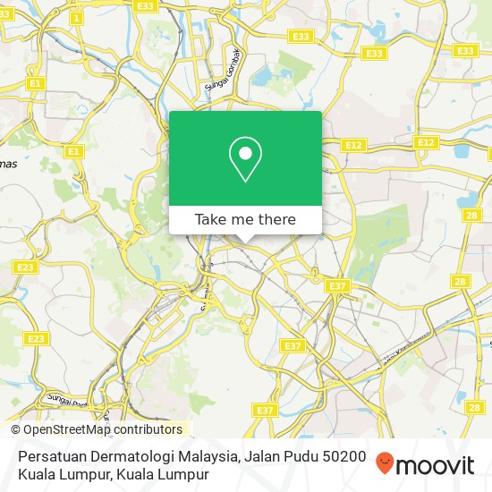 Peta Persatuan Dermatologi Malaysia, Jalan Pudu 50200 Kuala Lumpur