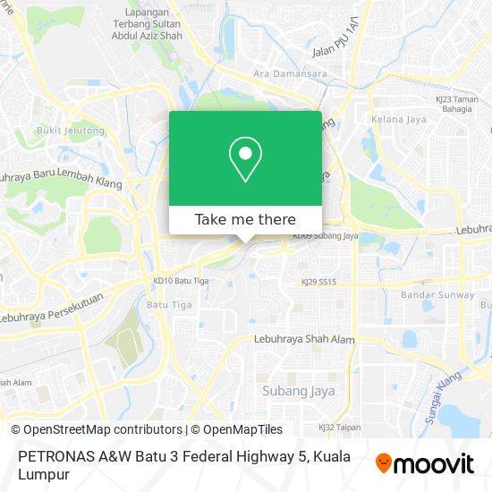 PETRONAS A&W Batu 3 Federal Highway 5 map