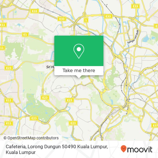 Cafeteria, Lorong Dungun 50490 Kuala Lumpur map