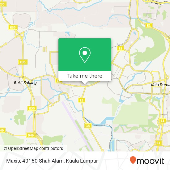 Peta Maxis, 40150 Shah Alam