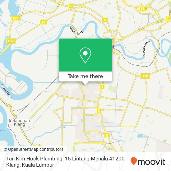 Peta Tan Kim Hock Plumbing, 15 Lintang Menalu 41200 Klang