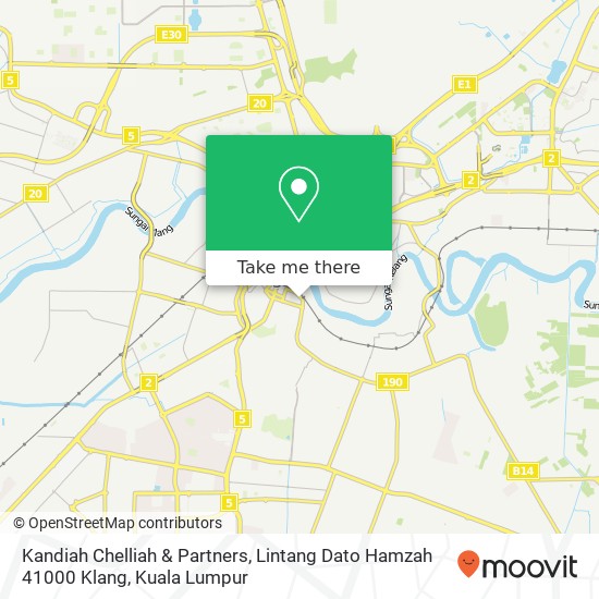 Peta Kandiah Chelliah & Partners, Lintang Dato Hamzah 41000 Klang