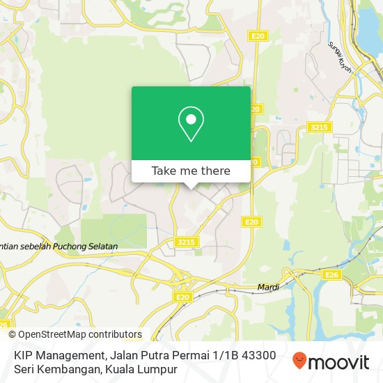 KIP Management, Jalan Putra Permai 1 / 1B 43300 Seri Kembangan map