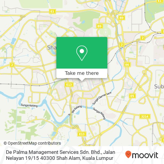 De Palma Management Services Sdn. Bhd., Jalan Nelayan 19 / 15 40300 Shah Alam map