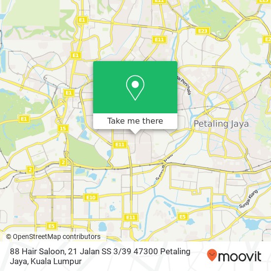 88 Hair Saloon, 21 Jalan SS 3 / 39 47300 Petaling Jaya map