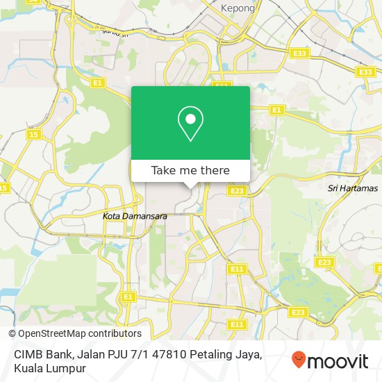 CIMB Bank, Jalan PJU 7 / 1 47810 Petaling Jaya map