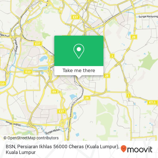 Peta BSN, Persiaran Ikhlas 56000 Cheras (Kuala Lumpur)