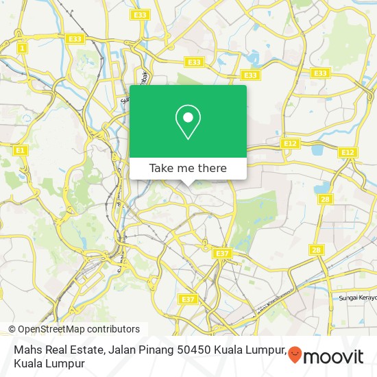 Peta Mahs Real Estate, Jalan Pinang 50450 Kuala Lumpur