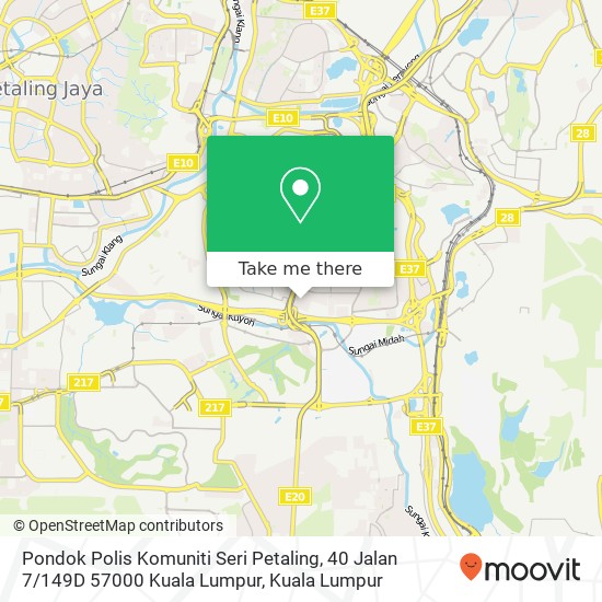 Peta Pondok Polis Komuniti Seri Petaling, 40 Jalan 7 / 149D 57000 Kuala Lumpur