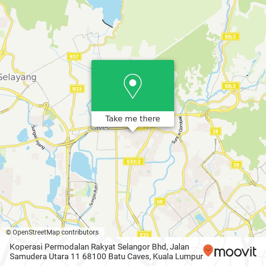 Peta Koperasi Permodalan Rakyat Selangor Bhd, Jalan Samudera Utara 11 68100 Batu Caves