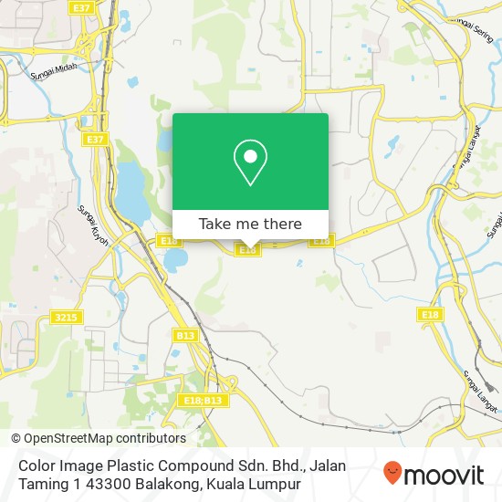 Color Image Plastic Compound Sdn. Bhd., Jalan Taming 1 43300 Balakong map