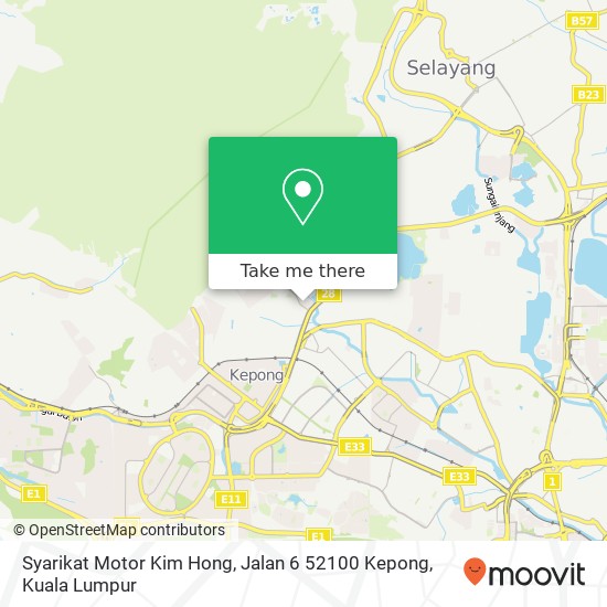 Peta Syarikat Motor Kim Hong, Jalan 6 52100 Kepong