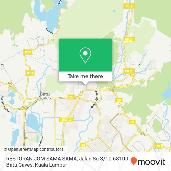 RESTORAN JOM SAMA SAMA, Jalan Sg 3 / 10 68100 Batu Caves map