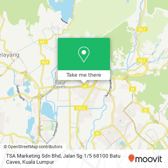 Peta TSA Marketing Sdn Bhd, Jalan Sg 1 / 5 68100 Batu Caves