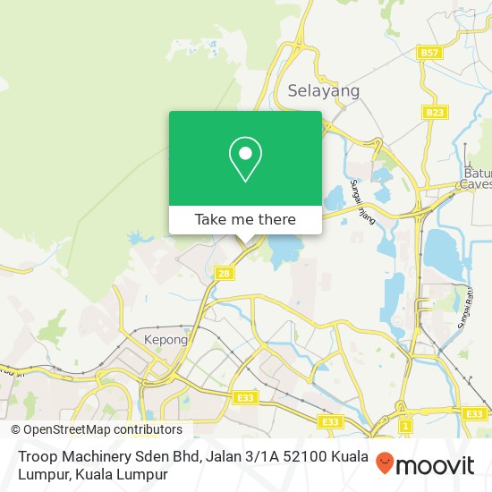 Troop Machinery Sden Bhd, Jalan 3 / 1A 52100 Kuala Lumpur map