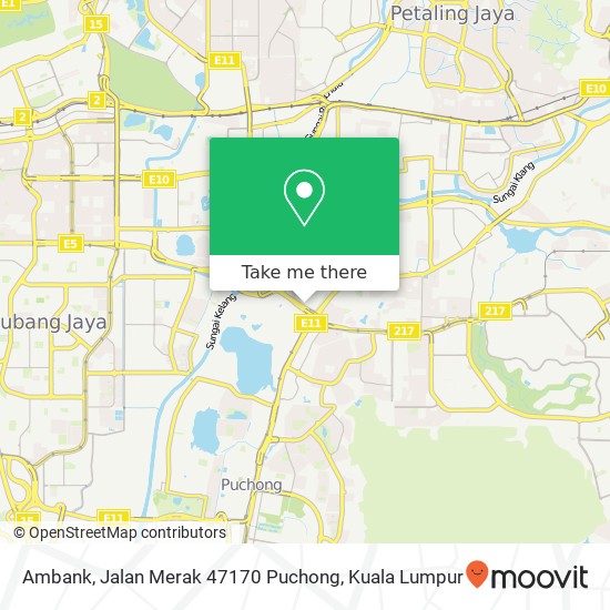 Peta Ambank, Jalan Merak 47170 Puchong